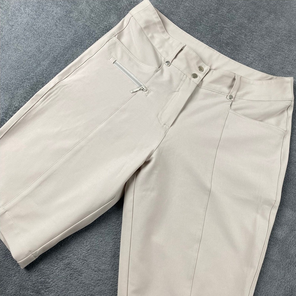 GG Blue Womens Size 6 Golf Bermuda Shorts Beige Khaki Stretch Performance Active